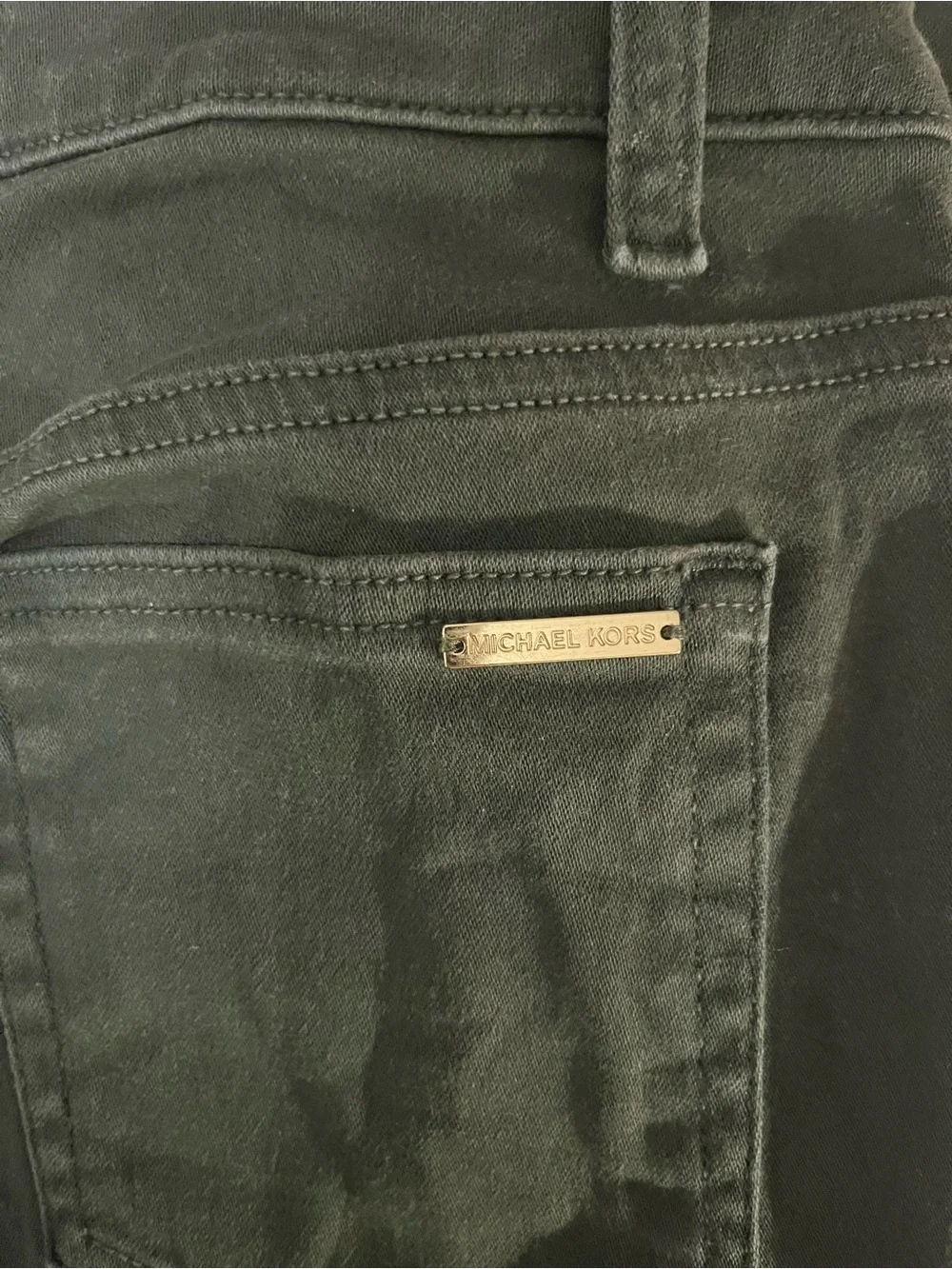 Michael Kors Izzy Skinny Forest Olive Green Skinny Jeans